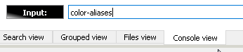 Screenshot of color-aliases command input