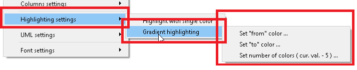 Screenshot of gradient coloring syntax