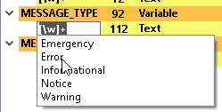 Screenshot of the completion list for "MESSAGE_TYPE" var