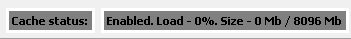 Screenshot of in-RAM cache status
