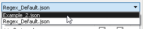 Screenshot of the regex config file selection combo-box