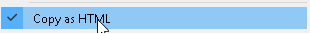 Screenshot of the "Copy HTML" context menu item