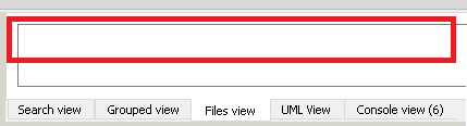 Screenshot of the empty "files view"