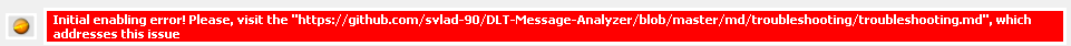 Screenshot of the "initial enabling error" new
