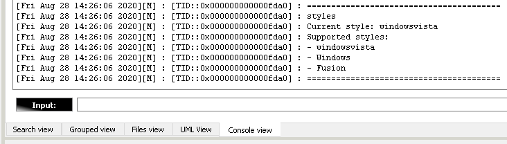 Screenshot of the "styles" command output